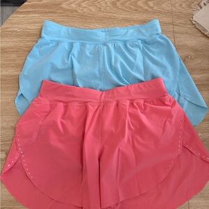 lululemon athletica Light Blue and Coral Athletic Shorts